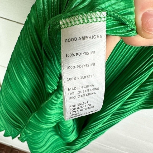 NWT Good American "Always Fits Plisse" Slip Dress Size 00/0 (XS/S) - Picture 4 of 7